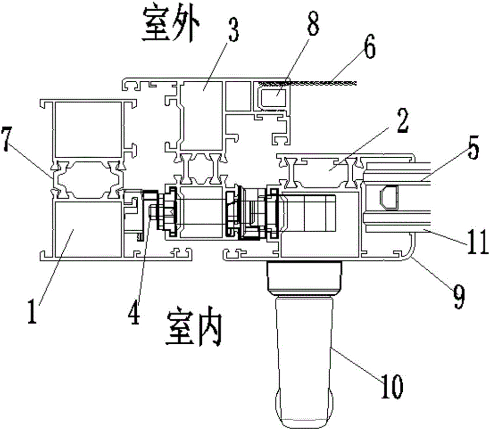 一種轉換成內外開扇中扇窗紗一體的多功能活動框體結構的制作方法附圖