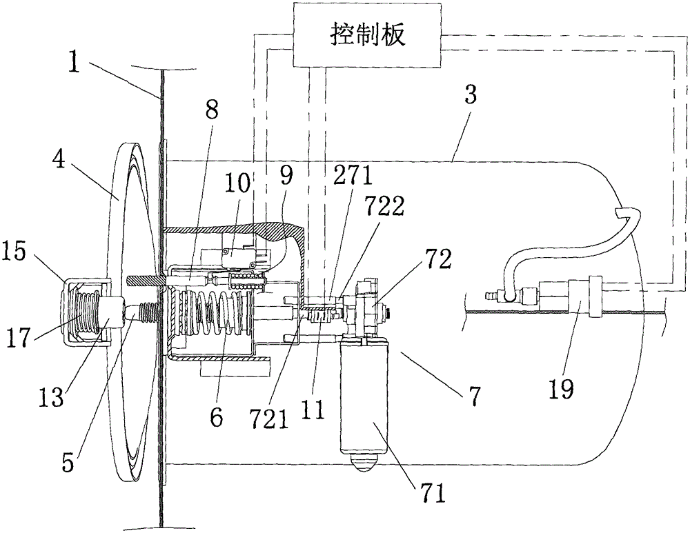 一種用于滅菌器中壓力容器的密封門自動鎖緊機構(gòu)的制作方法附圖