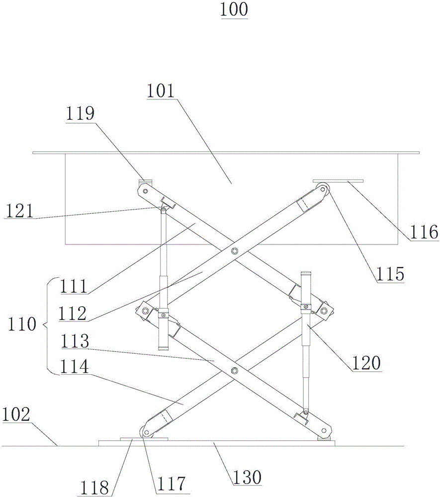 垃圾箱的剪叉式升降架的制作方法附圖